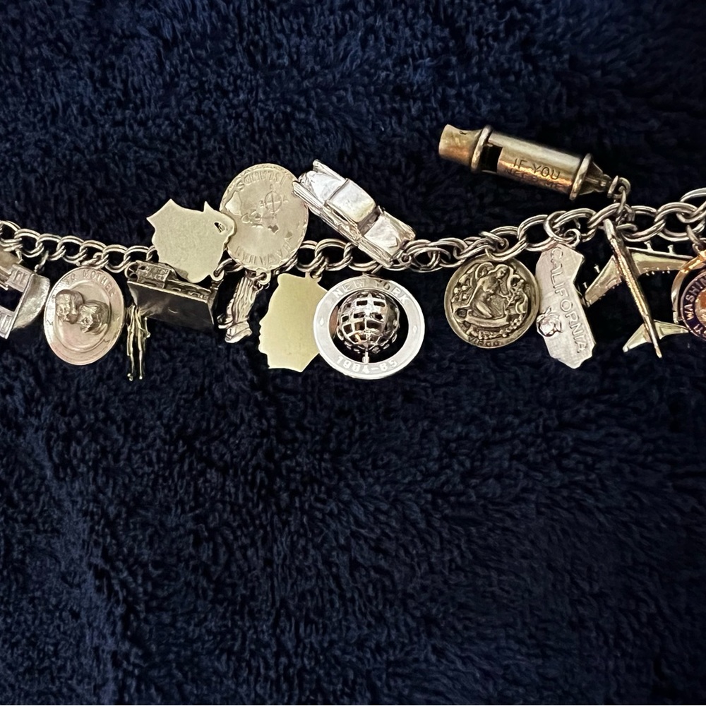 ❌ Whistle Charm Removed❌ Sterling Silver Charm Bracelet A Travelers Delight